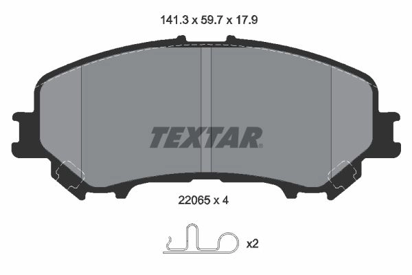 Тормозные колодки дисковые, комплект TEXTAR 511012 2206501 22065 22065 179 1 4 изображение 0