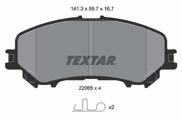 Тормозные колодки дисковые, комплект TEXTAR 22065 2206503 22065 167 1 4 511013