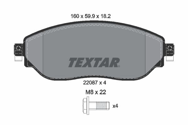 Тормозные колодки дисковые, комплект TEXTAR 2208 7 2208701 511018 S4KUG изображение 0