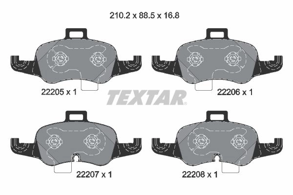 Тормозные колодки дисковые, комплект TEXTAR CAGLT1 P 1437027276 2220501 изображение 0