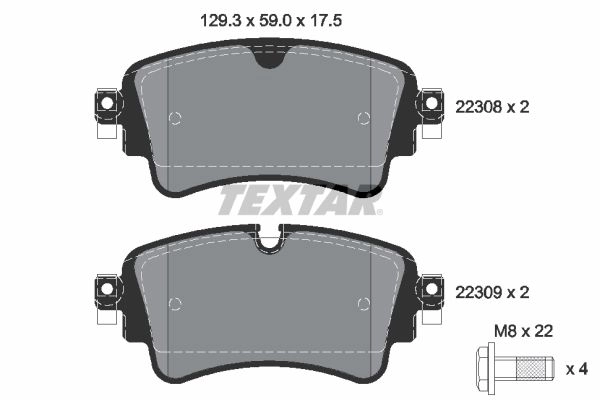 Тормозные колодки дисковые, комплект TEXTAR 511048 22308 175 1 5 2230801 22308
