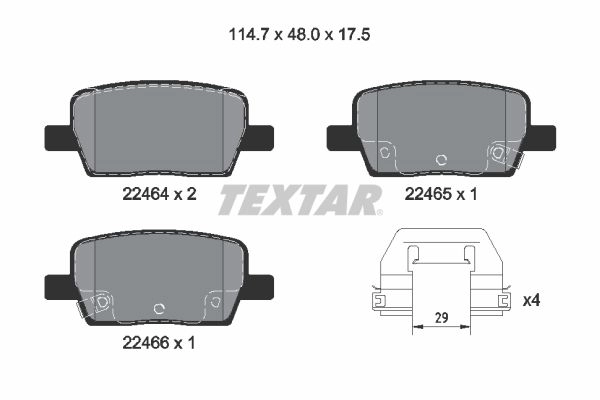 Тормозные колодки дисковые, комплект TEXTAR 1425578290 L9N1 S 2246401 изображение 0