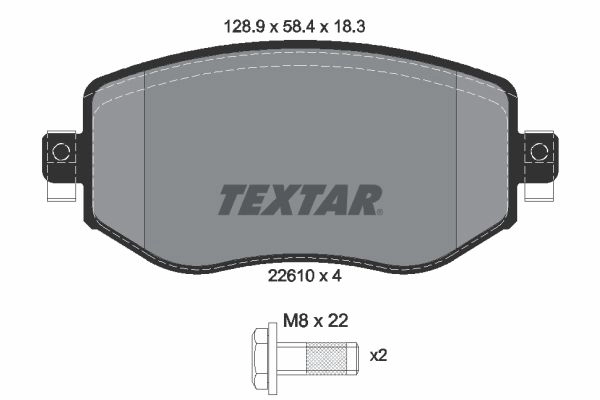 Тормозные колодки дисковые, комплект TEXTAR 2261001 1193573654 22610 22610 183 1 4