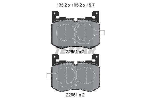 Тормозные колодки дисковые, комплект TEXTAR 2265101 H2 RGL 1437027242