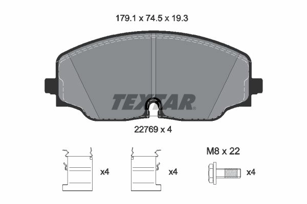Тормозные колодки дисковые, комплект TEXTAR YEQ6D RG 1437027281 2276901