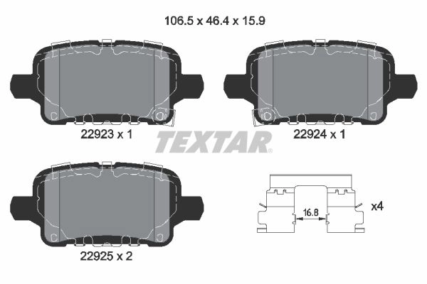 Тормозные колодки дисковые, комплект TEXTAR GTGK 9SC 1425578266 2292301 изображение 0