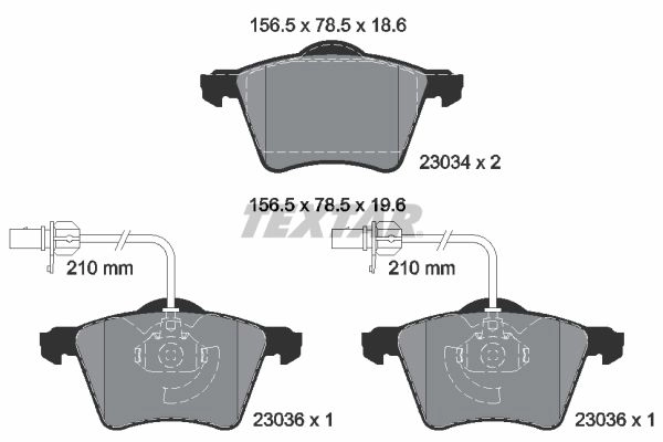 Тормозные колодки дисковые, комплект TEXTAR 23034 511093 2303401 23034 186 0 5