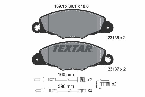 Тормозные колодки дисковые, комплект TEXTAR 511141 23135 180 1 5 23135 2313503