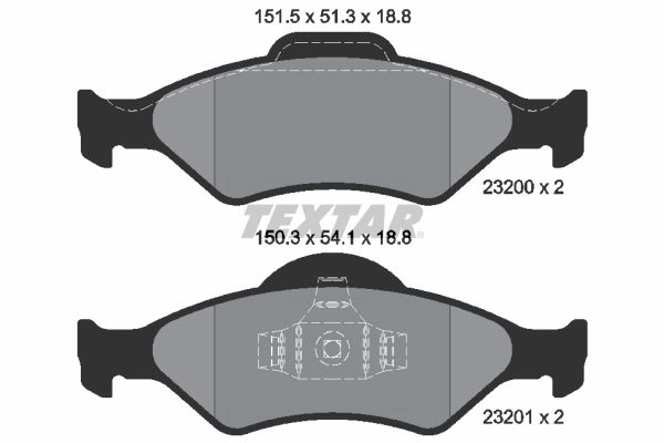 Тормозные колодки дисковые, комплект TEXTAR 2320001 23200 23200 188 0 5 511174 изображение 0