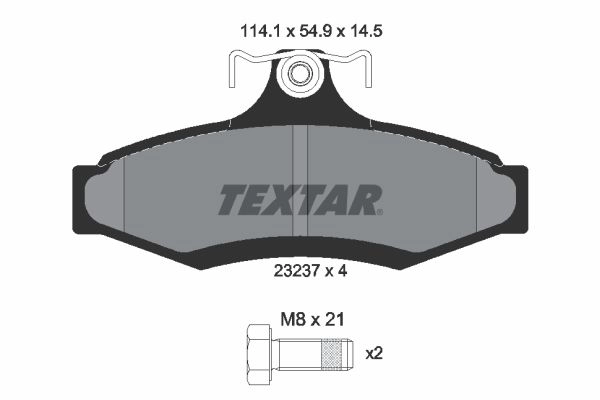 Тормозные колодки дисковые, комплект TEXTAR 23237 145 1 4 511189 23237 2323701