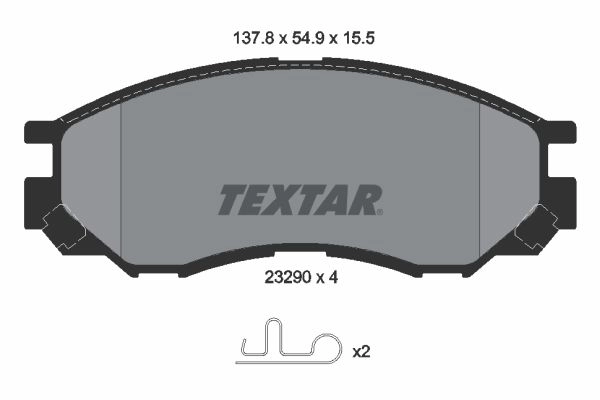 Тормозные колодки дисковые, комплект TEXTAR 2329002 23290 511216 23290 155 1 4 изображение 0