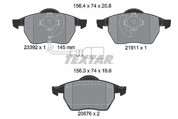 Тормозные колодки дисковые, комплект TEXTAR 511269 20676 2339201 21911