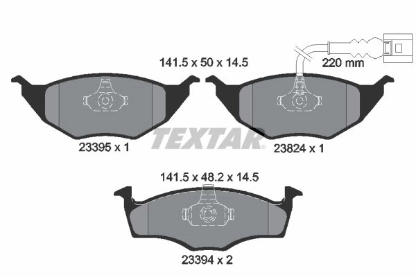 Тормозные колодки дисковые, комплект TEXTAR 511271 23394 2339502 23395