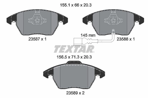 Тормозные колодки дисковые, комплект TEXTAR 23587 2358701 23587 203 0 5 511379 изображение 0