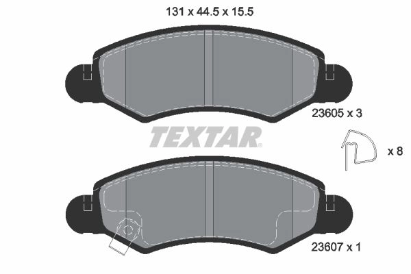 Тормозные колодки дисковые, комплект TEXTAR 23605 23605 155 1 5 511394 2360501