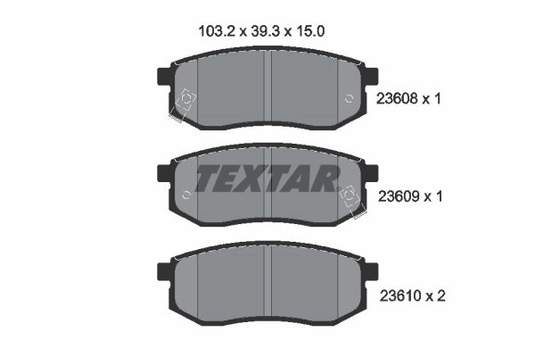 Тормозные колодки дисковые, комплект TEXTAR 511395 23608 2360801 23608 150 0 5 изображение 0