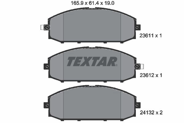 Тормозные колодки дисковые, комплект TEXTAR 511396 23611 190 0 5 23611 2361101 изображение 0