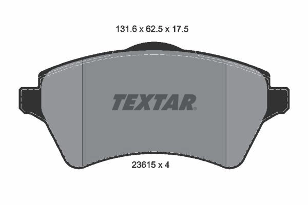 Тормозные колодки дисковые, комплект TEXTAR 511399 23615 175 0 4 2361501 23615 изображение 0