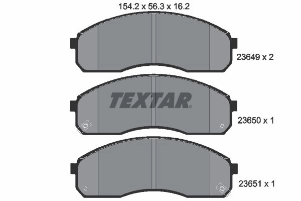Тормозные колодки дисковые, комплект TEXTAR 23649 162 0 5 23649 511411 2364901 изображение 0
