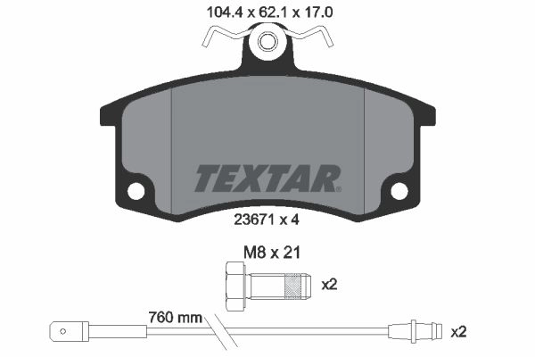 Тормозные колодки дисковые, комплект TEXTAR 511418 23671 23671 170 1 4 2367101 изображение 0