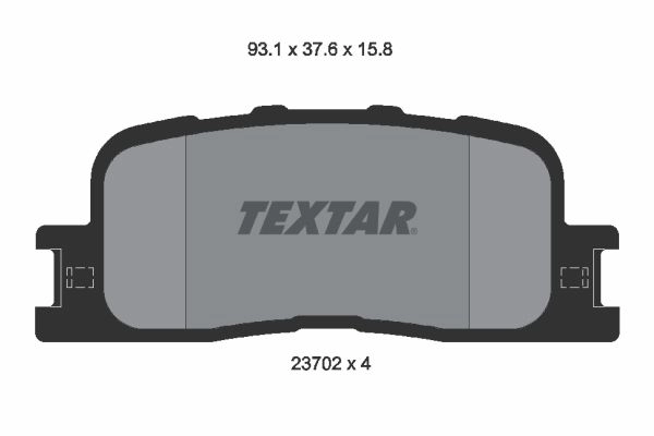 Тормозные колодки дисковые, комплект TEXTAR 2370201 23702 158 0 4 23702 511432 изображение 0