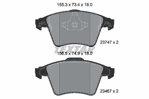 Тормозные колодки дисковые, комплект TEXTAR 23467 511475 2374702 23747 изображение 0