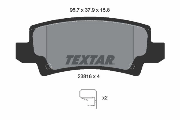 Тормозные колодки дисковые, комплект TEXTAR 2381601 23816 511516 23816 158 1 4