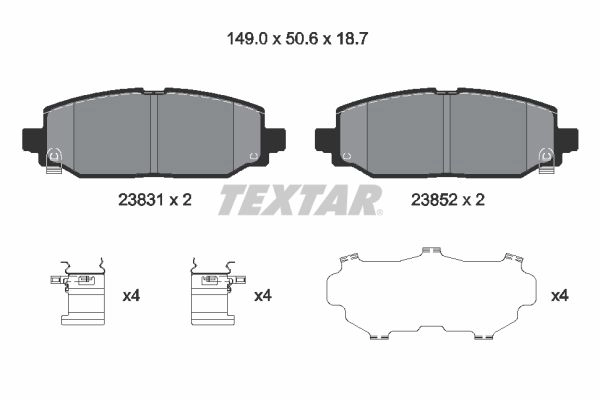 Тормозные колодки дисковые, комплект TEXTAR 2383101 1437027492 PG84 FXM изображение 0