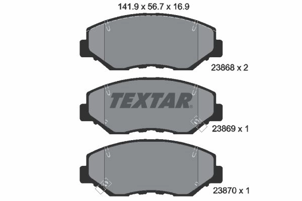 Тормозные колодки дисковые, комплект TEXTAR 23868 169 0 5 2386801 511531 23868 изображение 0
