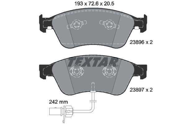 Тормозные колодки дисковые, комплект TEXTAR 23896 205 0 5 511541 2389601 23896 изображение 0
