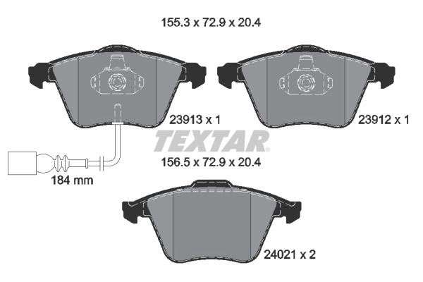 Тормозные колодки дисковые, комплект TEXTAR 2391301 511547 23912 23913 изображение 0