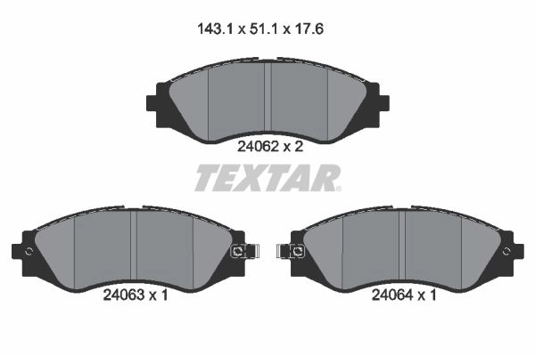 Тормозные колодки дисковые, комплект TEXTAR 2406201 24062 24062 176 0 5 511640 изображение 0