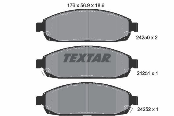 Тормозные колодки дисковые, комплект TEXTAR 24250 511734 2425001 24250 186 0 5 изображение 0