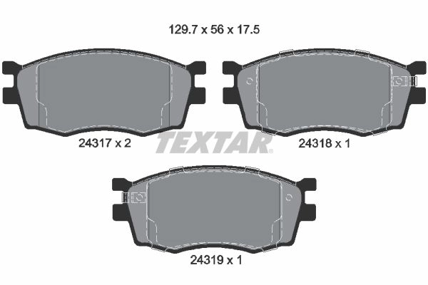 Тормозные колодки дисковые, комплект TEXTAR 511781 24317 175 0 5 2431701 24317