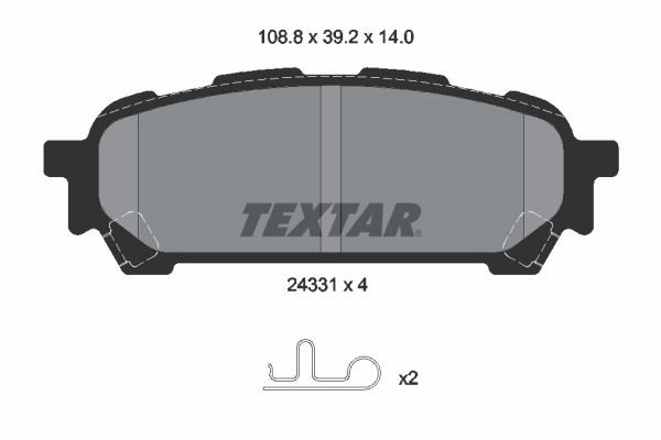Тормозные колодки дисковые, комплект TEXTAR 2433101 24331 140 1 4 24331 511785