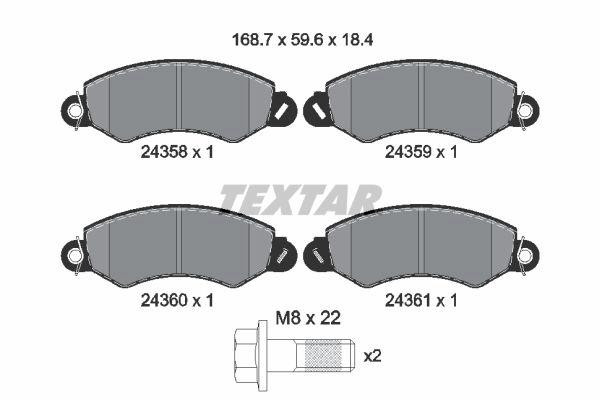 Тормозные колодки дисковые, комплект TEXTAR 511806 24358 2435801 24358 184 1 5 изображение 0