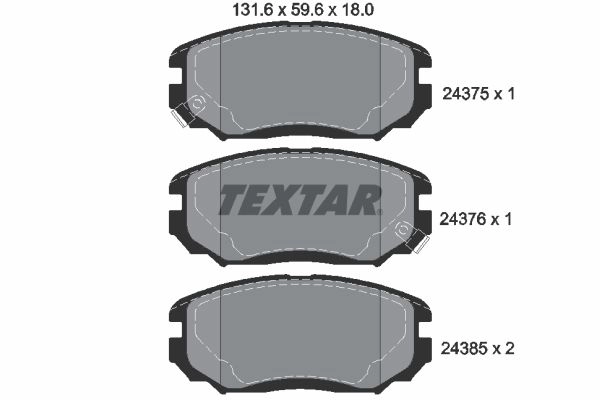 Тормозные колодки дисковые, комплект TEXTAR 24375 511812 24375 180 0 5 2437501