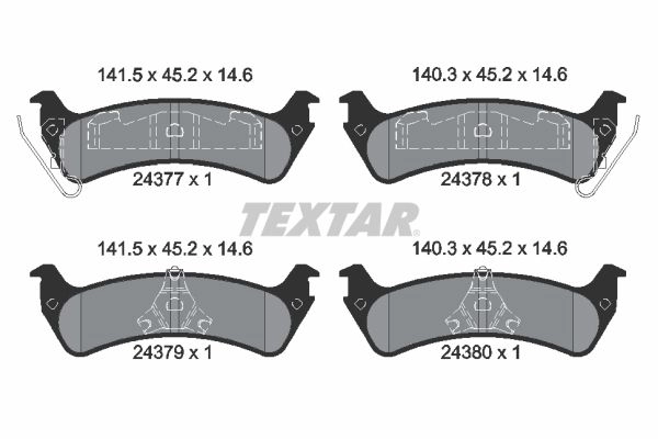 Тормозные колодки дисковые, комплект TEXTAR 2437701 511813 24377 146 0 5 24377