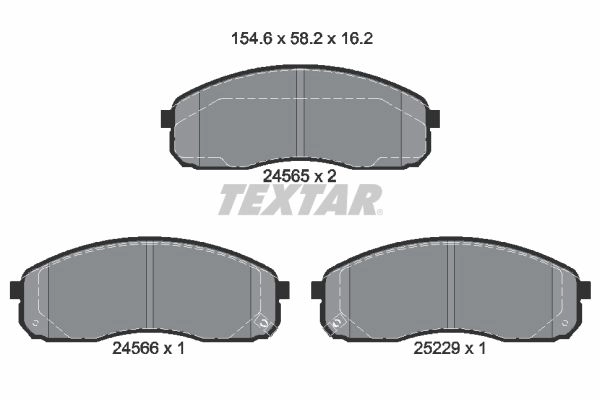 Тормозные колодки дисковые, комплект TEXTAR 24565 511914 2456501 24565 162 0 5 изображение 0