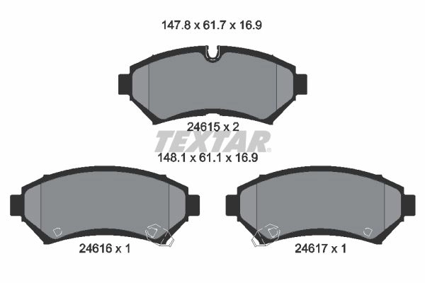 Тормозные колодки дисковые, комплект TEXTAR 511943 24615 2461501 24615 169 0 5 изображение 0