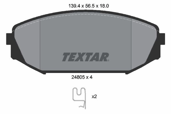 Тормозные колодки дисковые, комплект TEXTAR 24805 180 1 4 24805 2480501 512021 изображение 0