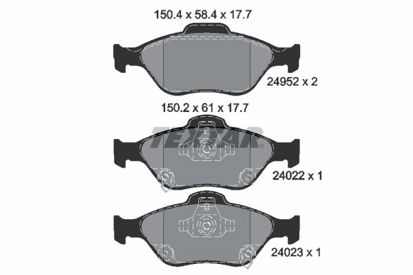 Тормозные колодки дисковые, комплект TEXTAR 2495201 24023 512077 240 22 изображение 0