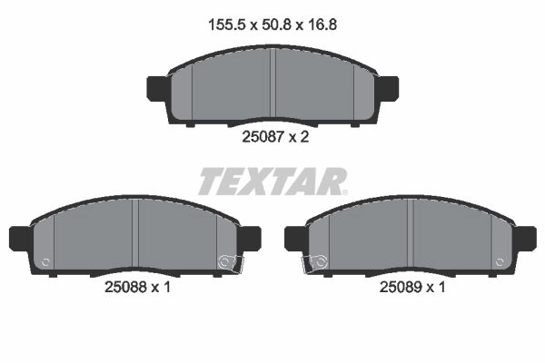 Тормозные колодки дисковые, комплект TEXTAR 2508701 25087 168 0 5 512118 25087 168 0 5 изображение 0