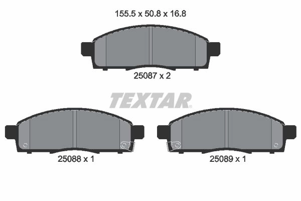 Тормозные колодки дисковые, комплект TEXTAR 2508701 25087 168 0 5 512118 25087 168 0 5