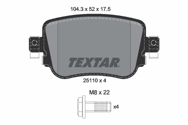 Тормозные колодки дисковые, комплект TEXTAR 2511003 25110 25110 175 2 4 512129 изображение 0