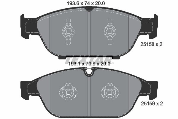 Тормозные колодки дисковые, комплект TEXTAR 25158 200 0 5 25158 512144 2515802 изображение 0