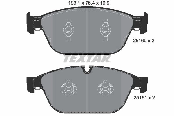 Тормозные колодки дисковые, комплект TEXTAR 2516002 25160 199 0 5 512147 25160 изображение 0