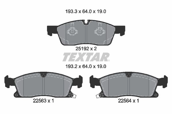 Тормозные колодки дисковые, комплект TEXTAR 0VX D8 1437027266 2519209 изображение 0