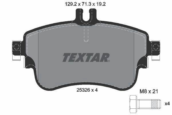 Тормозные колодки дисковые, комплект TEXTAR 2532601 25326 512206 25326 192 1 4