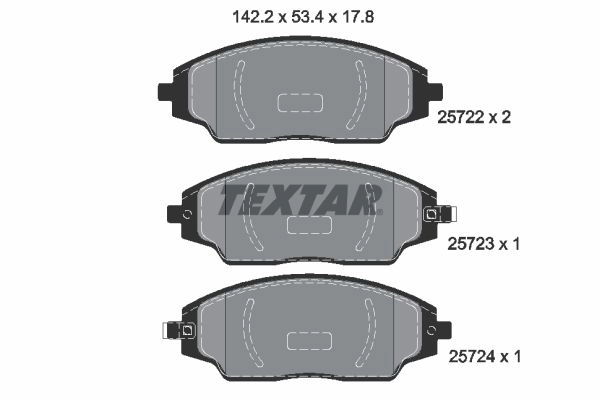 Тормозные колодки дисковые, комплект TEXTAR 512284 2572201 25722 178 0 5 25722 изображение 0